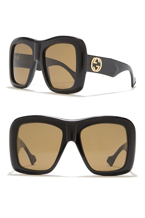 gucci sunglasses oversized square|gucci minimal 54mm square sunglasses.